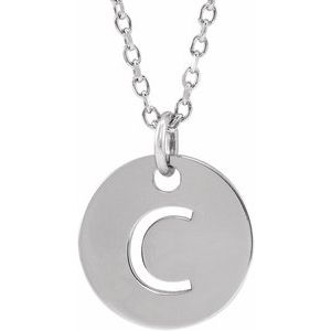 Sterling Silver Initial C 16-18" Necklace Siddiqui Jewelers