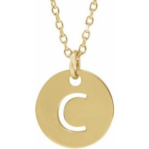 14K Yellow Initial C 16-18" Necklace Siddiqui Jewelers