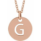 14K Rose Initial G 16-18" Necklace Siddiqui Jewelers