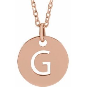 14K Rose Initial G 16-18" Necklace Siddiqui Jewelers