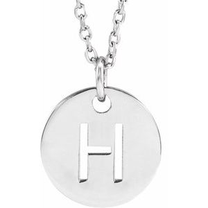 14K White Initial H 16-18" Necklace Siddiqui Jewelers