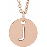 14K Rose Initial J 16-18" Necklace Siddiqui Jewelers