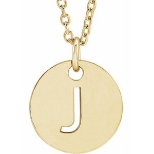 14K Yellow Initial J 16-18" Necklace Siddiqui Jewelers