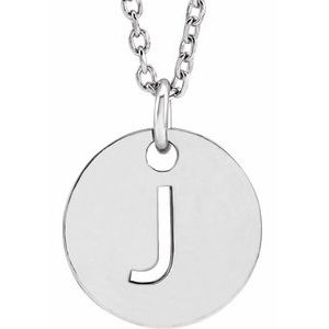 Sterling Silver Initial J 16-18" Necklace Siddiqui Jewelers