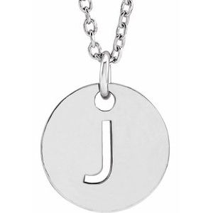 14K White Initial J 16-18" Necklace Siddiqui Jewelers