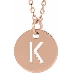 18K Rose Gold-Plated Sterling Silver Initial K 16-18" Necklace Siddiqui Jewelers