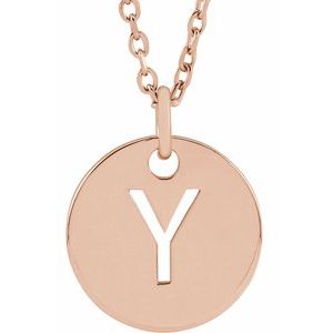 14K Rose Initial Y 16-18" Necklace Siddiqui Jewelers