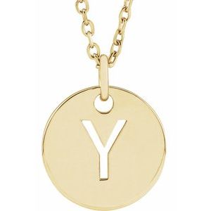 14K Yellow Initial Y 16-18" Necklace Siddiqui Jewelers