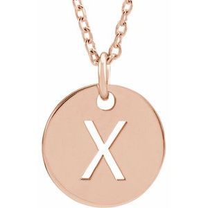 14K Rose Initial X 16-18" Necklace Siddiqui Jewelers