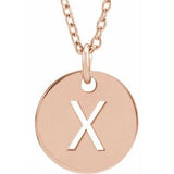 18K Rose Gold-Plated Sterling Silver Initial X 16-18" Necklace Siddiqui Jewelers