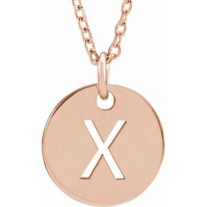 18K Rose Gold-Plated Sterling Silver Initial X 16-18" Necklace Siddiqui Jewelers