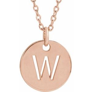 18K Rose Gold-Plated Sterling Silver Initial W 16-18" Necklace Siddiqui Jewelers