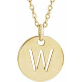 14K Yellow Initial W 16-18" Necklace Siddiqui Jewelers