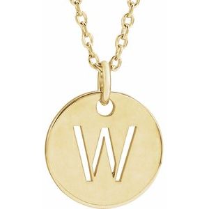 14K Yellow Initial W 16-18" Necklace Siddiqui Jewelers