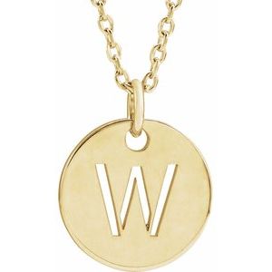 18K Yellow Gold-Plated Sterling Silver Initial W 16-18" Necklace Siddiqui Jewelers