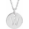 14K White Initial W 16-18" Necklace Siddiqui Jewelers