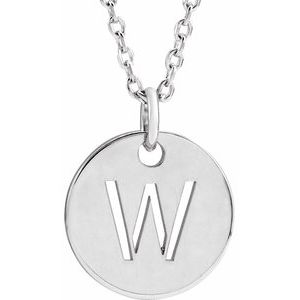 Sterling Silver Initial W 16-18" Necklace Siddiqui Jewelers