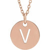 14K Rose Initial V 16-18" Necklace Siddiqui Jewelers