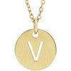 14K Yellow Initial V 16-18" Necklace Siddiqui Jewelers