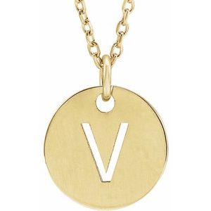 14K Yellow Initial V 16-18" Necklace Siddiqui Jewelers