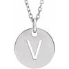 14K White Initial V 16-18" Necklace Siddiqui Jewelers