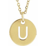14K Yellow Initial U 16-18" Necklace Siddiqui Jewelers