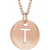 14K Rose Initial T 16-18" Necklace Siddiqui Jewelers