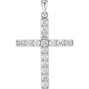 Platinum 1 5/8 CTW Diamond Cross Pendant - Siddiqui Jewelers