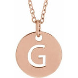 18K Rose Gold-Plated Sterling Silver Initial G 16-18" Necklace Siddiqui Jewelers