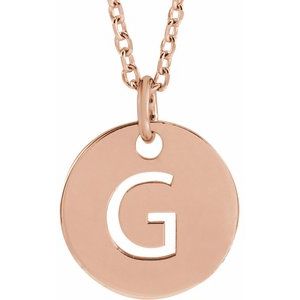 18K Rose Gold-Plated Sterling Silver Initial G 16-18" Necklace Siddiqui Jewelers