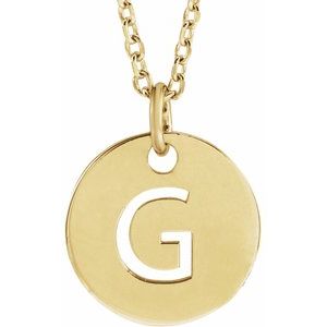18K Yellow Gold-Plated Sterling Silver Initial G 16-18" Necklace Siddiqui Jewelers