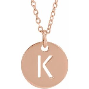 14K Rose Initial K 16-18" Necklace Siddiqui Jewelers