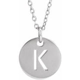 14K White Initial K 16-18" Necklace Siddiqui Jewelers