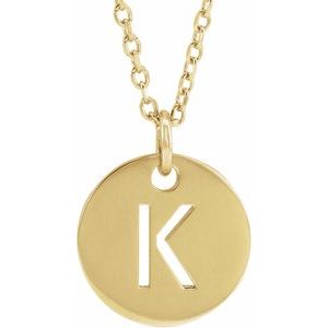 14K Yellow Initial K 16-18" Necklace Siddiqui Jewelers