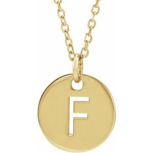 14K Yellow Initial F 16-18" Necklace Siddiqui Jewelers