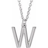 Sterling Silver Initial W Dangle 16" Necklace Siddiqui Jewelers
