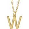 18K Yellow Gold-Plated Sterling Silver Initial W  Dangle 16" Necklace Siddiqui Jewelers