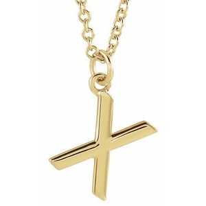 18K Yellow Gold-Plated Sterling Silver Initial X  Dangle 16" Necklace Siddiqui Jewelers