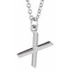 Sterling Silver Initial X Dangle 16" Necklace Siddiqui Jewelers