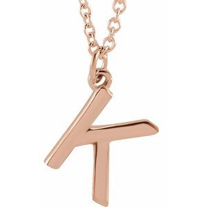 14K Rose Initial K Dangle 18" Necklace Siddiqui Jewelers