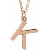 18K Rose Gold-Plated Sterling Silver Initial K Dangle 18" Necklace Siddiqui Jewelers