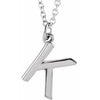 Sterling Silver Initial K Dangle 18" Necklace Siddiqui Jewelers