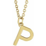 18K Yellow Gold-Plated Sterling Silver Initial P Dangle 18" Necklace Siddiqui Jewelers