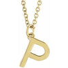 14K Yellow Initial P Dangle 16" Necklace Siddiqui Jewelers