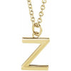 18K Yellow Gold-Plated Sterling Silver Initial Z Dangle 18" Necklace Siddiqui Jewelers
