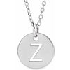 14K White Initial Z 16-18" Necklace Siddiqui Jewelers