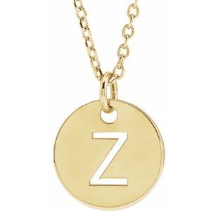 18K Yellow Gold-Plated Sterling Silver Initial Z 16-18" Necklace Siddiqui Jewelers