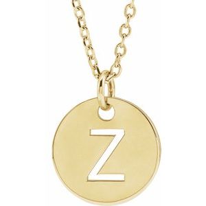 14K Yellow Initial Z 16-18" Necklace Siddiqui Jewelers