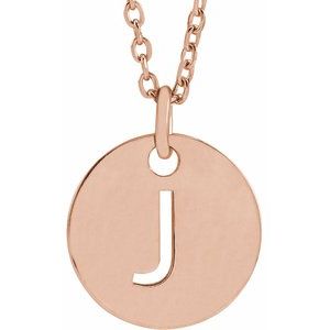 18K Rose Gold-Plated Sterling Silver Initial J 16-18" Necklace Siddiqui Jewelers