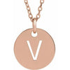18K Rose Gold-Plated Sterling Silver Initial V 16-18" Necklace Siddiqui Jewelers